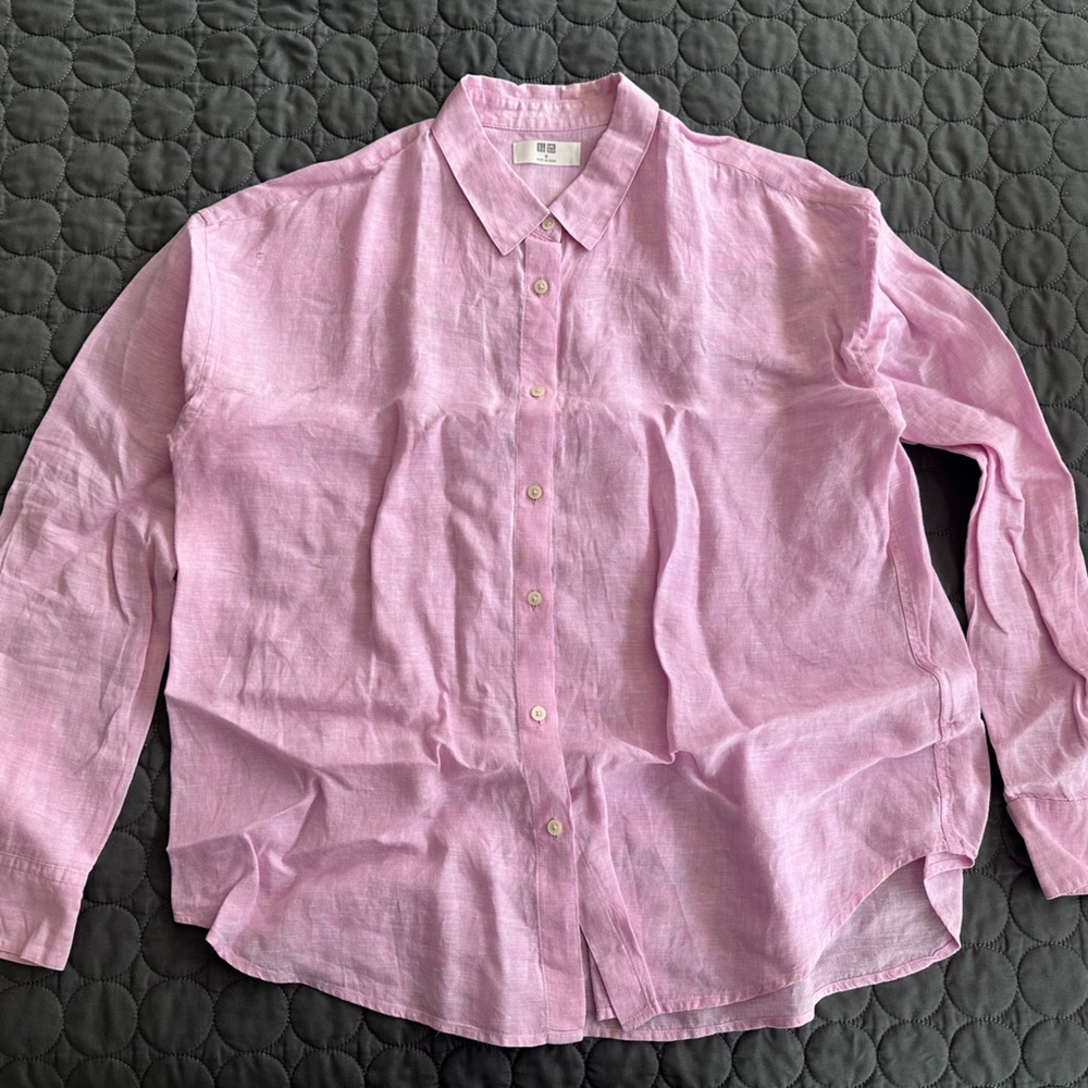 Uniqlo Men's Light Pink Casual Shirt